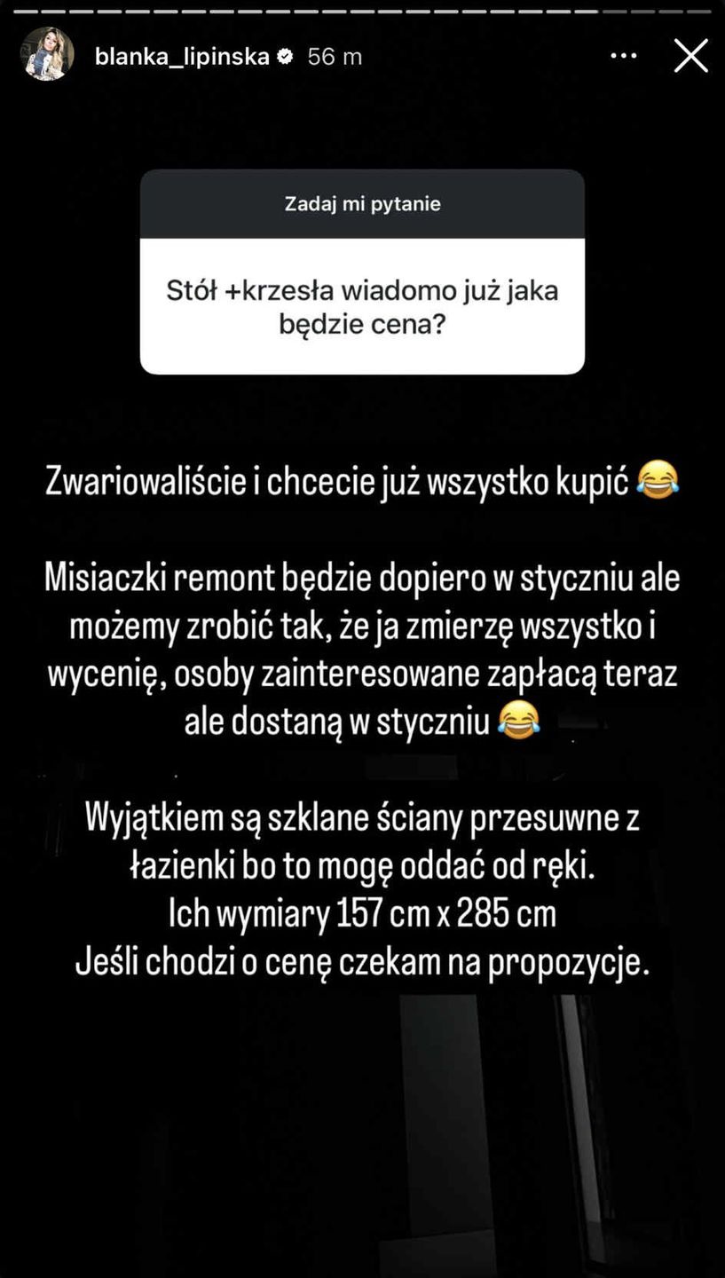 Wyprzedaż mebli u Blanki Lipińskiej
