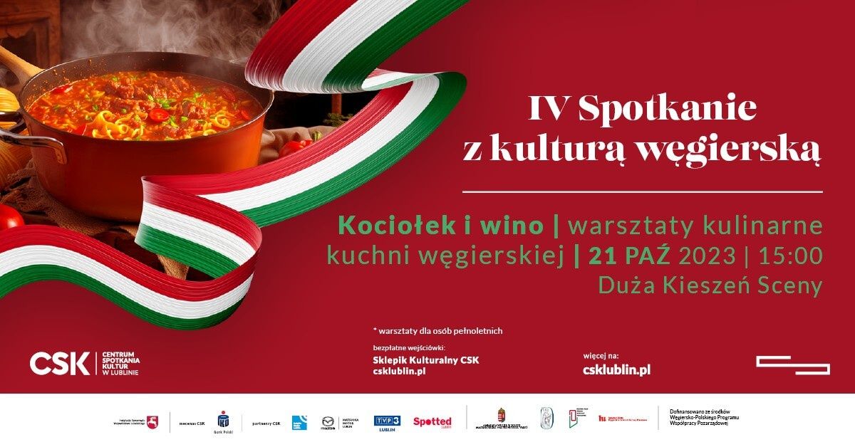grafika Kociołek i wino warsztaty kulinarne kuchni węgierskiej