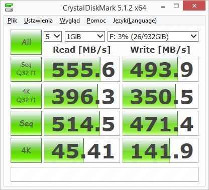 SanDisk Ultra 3D 1 TB - CrystalDiskMark