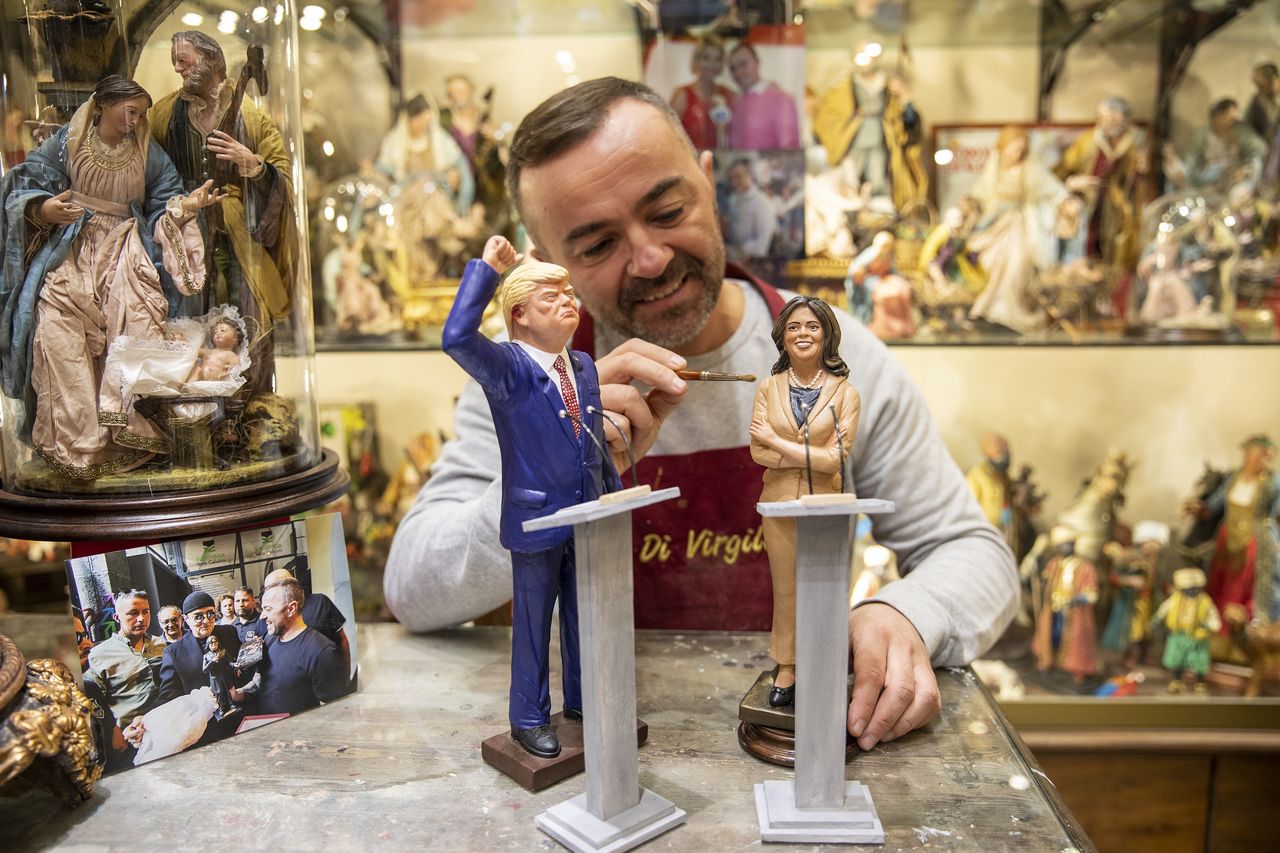 Apart from traditional figurines, nativity scene makers create images of, among others, well-known politicians.