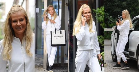 "Projektantka" Edyta Pazura paraduje ulicą w białym dresie własnego autorstwa i z torbą Saint Laurent za 4,5 tysiąca (ZDJĘCIA)