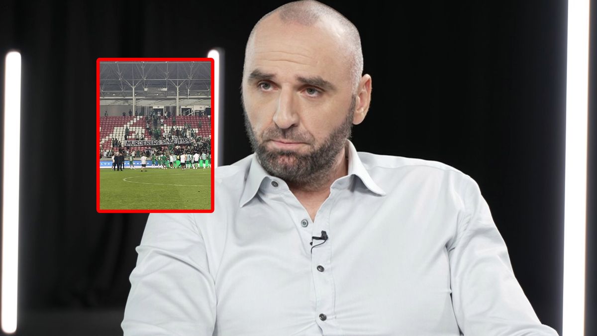 WP SportoweFakty / X / Damian Markowski / Na zdjęciu: transparent izraelskich kibiców i Marcin Gortat