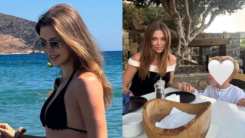 Joanna Opozda na wakacjach z synem w Grecji