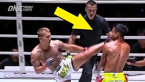 Dwa kopnięcia i "odcięty". Potężny nokaut