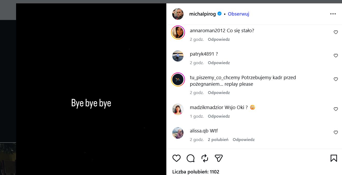 Post Michała Piróga zaniepokoił fanów 