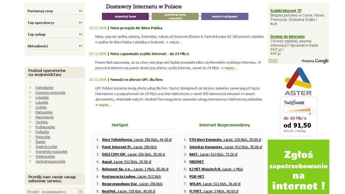 Porównywarka usług internetowych w twoim regionie 1