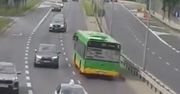 Groza w Poznaniu. Autobus MPK pędzi pod prąd