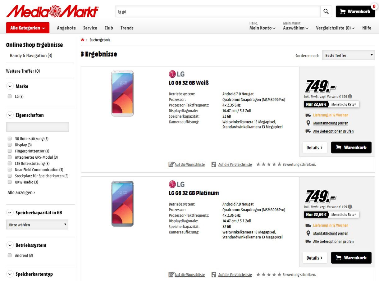 Europejska cena LG G6. Ile smartfon może kosztować w Polsce? 2