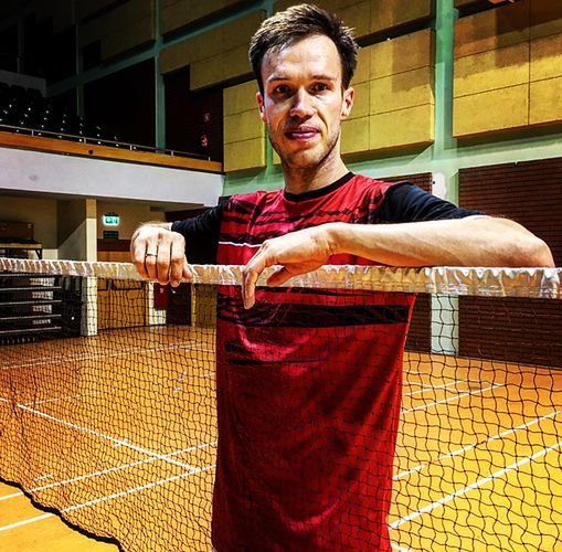 Michał Rogalski po treningu w warszawskiej Arenie Ursynów. fot.Paweł Kapusta