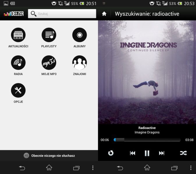 Deezer - aplikacja na Androida