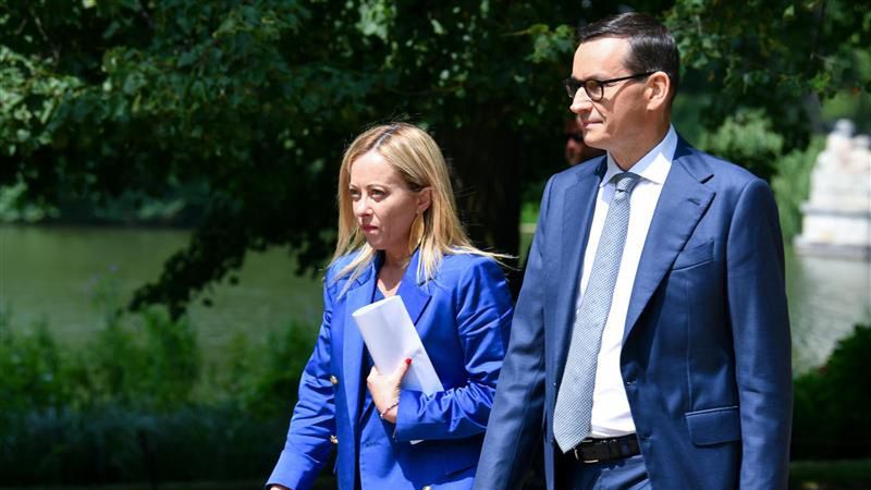 Giorgia Meloni i Mateusz Morawiecki