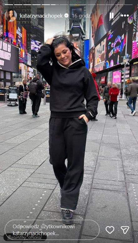 Katarzyna Cichopek w dresie na ulicach Nowego Jorku