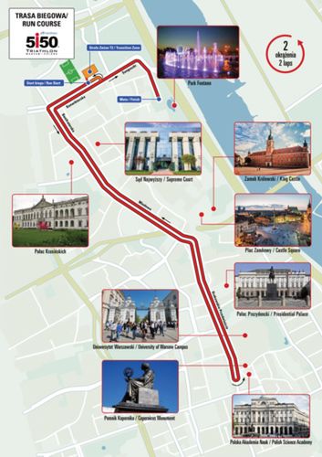 Największą atrakcją jest jednak trasa biegowa wzdłuż najważniejszych zabytkowych miejsc w Warszawie