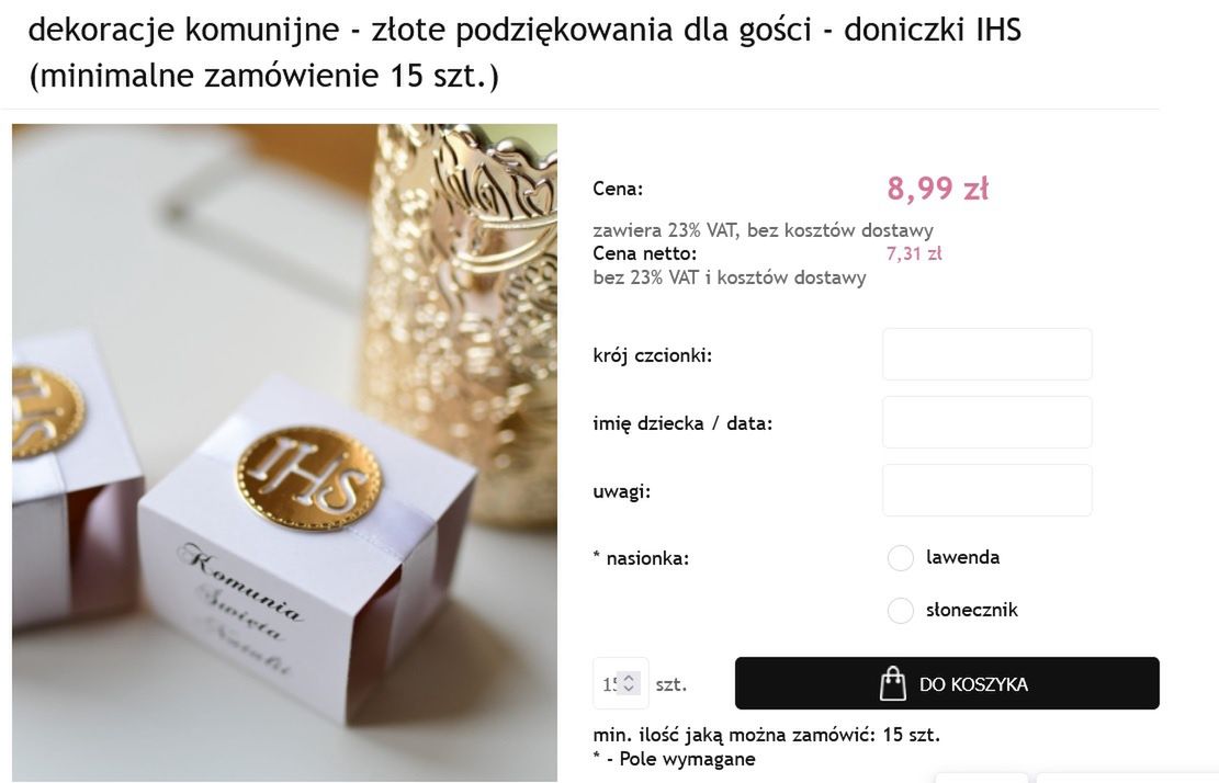 Podziękowania dla gości komunijnych