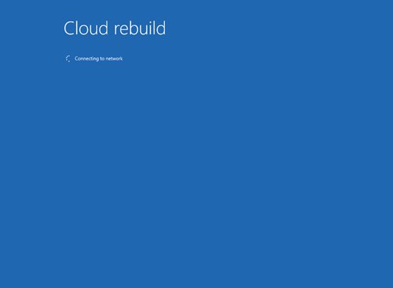 Funkcja Cloud rebuild wymaga połączenia z internetem