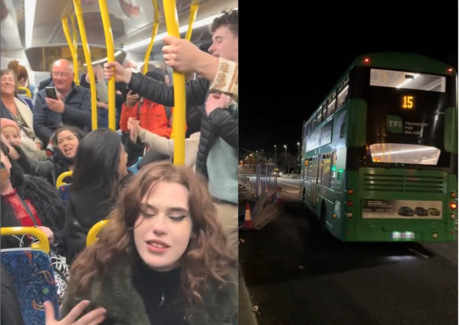Jechali autobusem w Dublinie. Do sieci trafiło nagranie