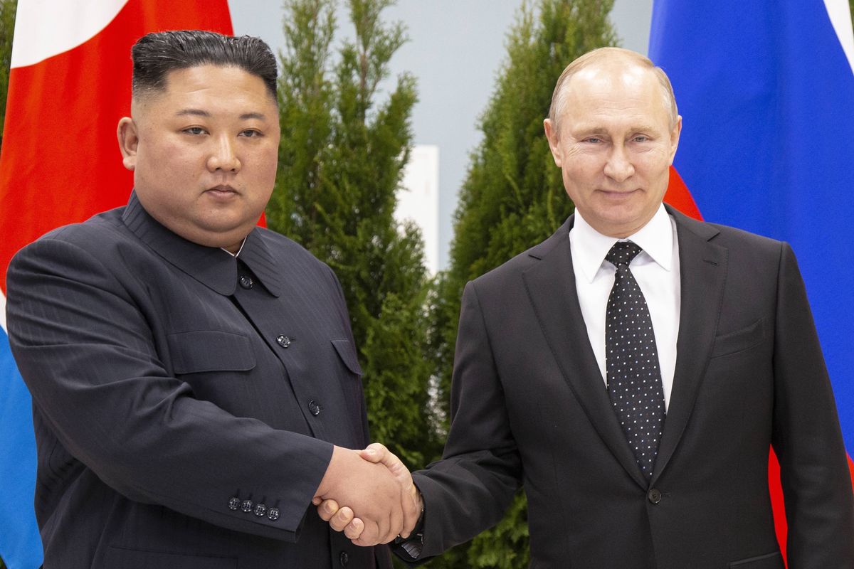Prezydent Rosji Władimir Putin i przywódca Korei Północnej Kim Dzong Un