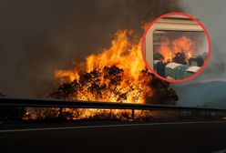 Przerażające nagranie z Hiszpanii. Płomienie po obu stronach pociągu