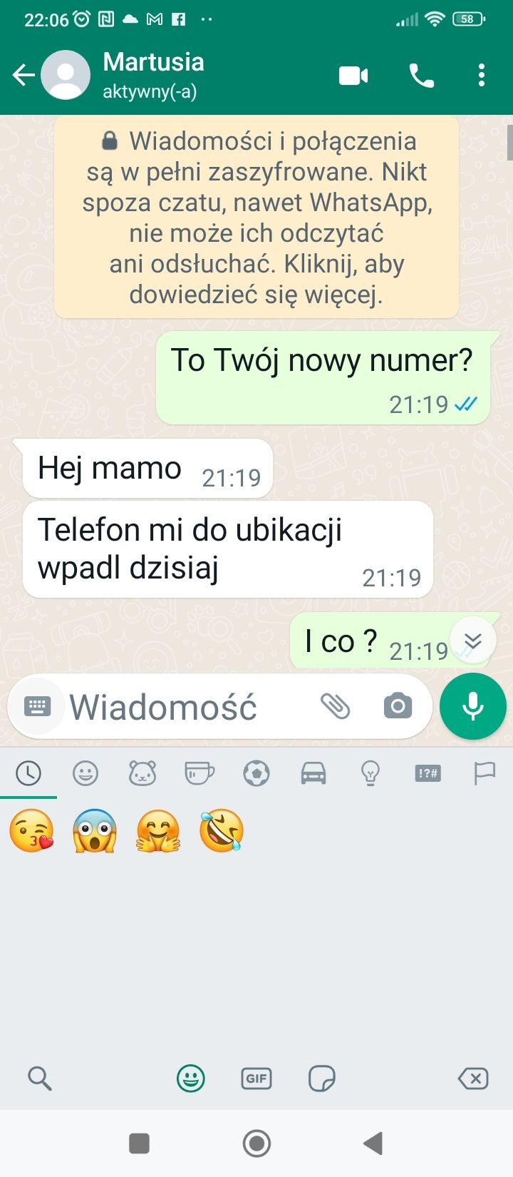 Rozmowa z oszustem przez WhatsAppa