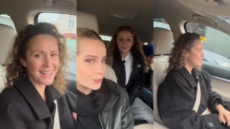 Monika Mrozowska wozi samochodem dzieci bez zapiętych pasów
