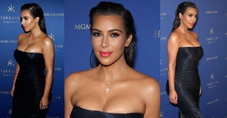 Kim Kardashian w BARDZO obcisłej sukience... (ZDJĘCIA)