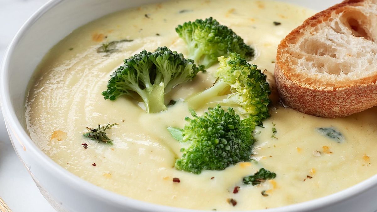 Kremowa zupa z brokułami jest idealna na zimową pogodę