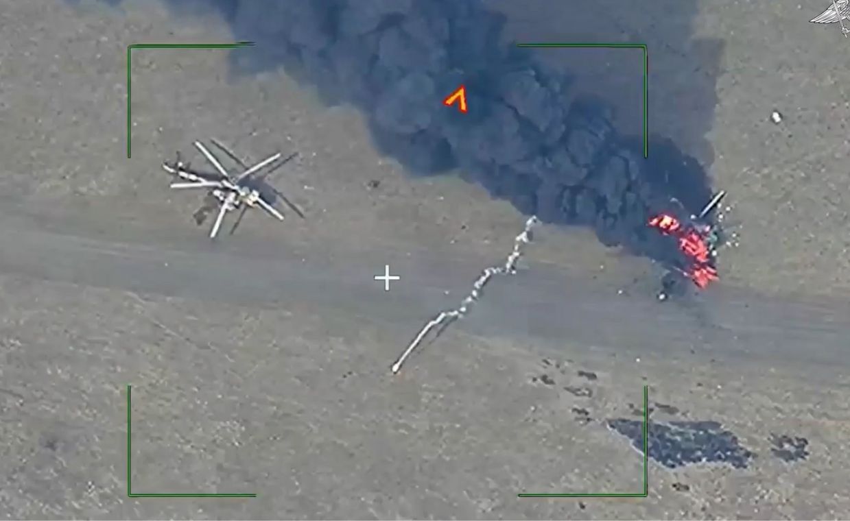 Russian MOD Video Shows Attack on Ukrainian Helicopters, Two Pilots Dead