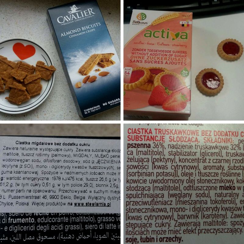 Ciastka migdałowe i ciastka truskawkowe bez cukru