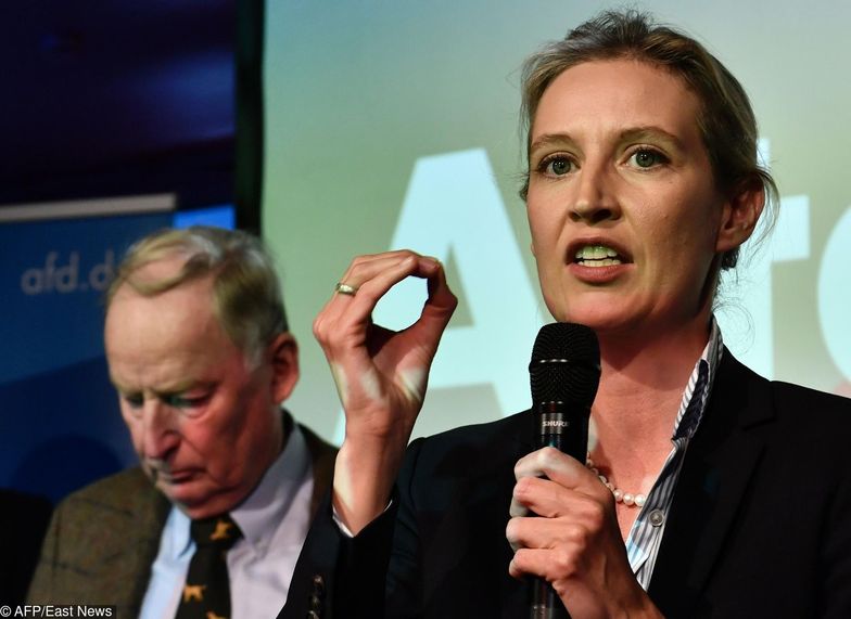 Liderzy Afd, Alice Weidel i Alexander Gauland podczas niedzielnego wieczoru wyborczego