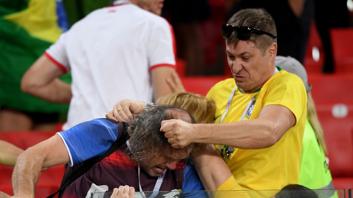 Getty Images / Stu Forster / Na zdjęciu: kibice Serbii i Brazylii