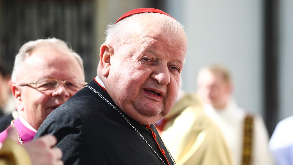 Cardinal Stanislaw Dziwisz attends the ceremony commemorating St. Stanislaus at Church on the Rock in Krakow, Poland on May 9, 2021. Each year on the first Sunday following May 8, a procession honoring Stanislaus of Szczepanow, a Polish bishop and martyr (1030-1079), walks through the streets of Krakow carring relics of saints and blessed. This year, due to the coronavirus pandemic, the procession was cancelled but faithful may attend the Holy Mass celebrated outdoors with the participation of the Polish Episcopate. (Photo by Beata Zawrzel/NurPhoto via Getty Images)