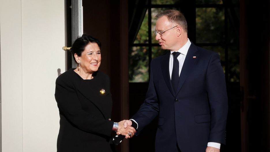 Salome Zurabiszwili i Andrzej Duda