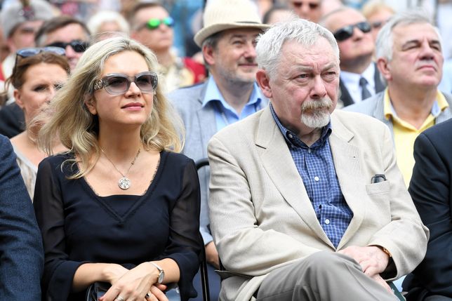   Małgorzata Wassermann (PiS candidate to the Mayor of Krakow) and Jacek Majchrowski 