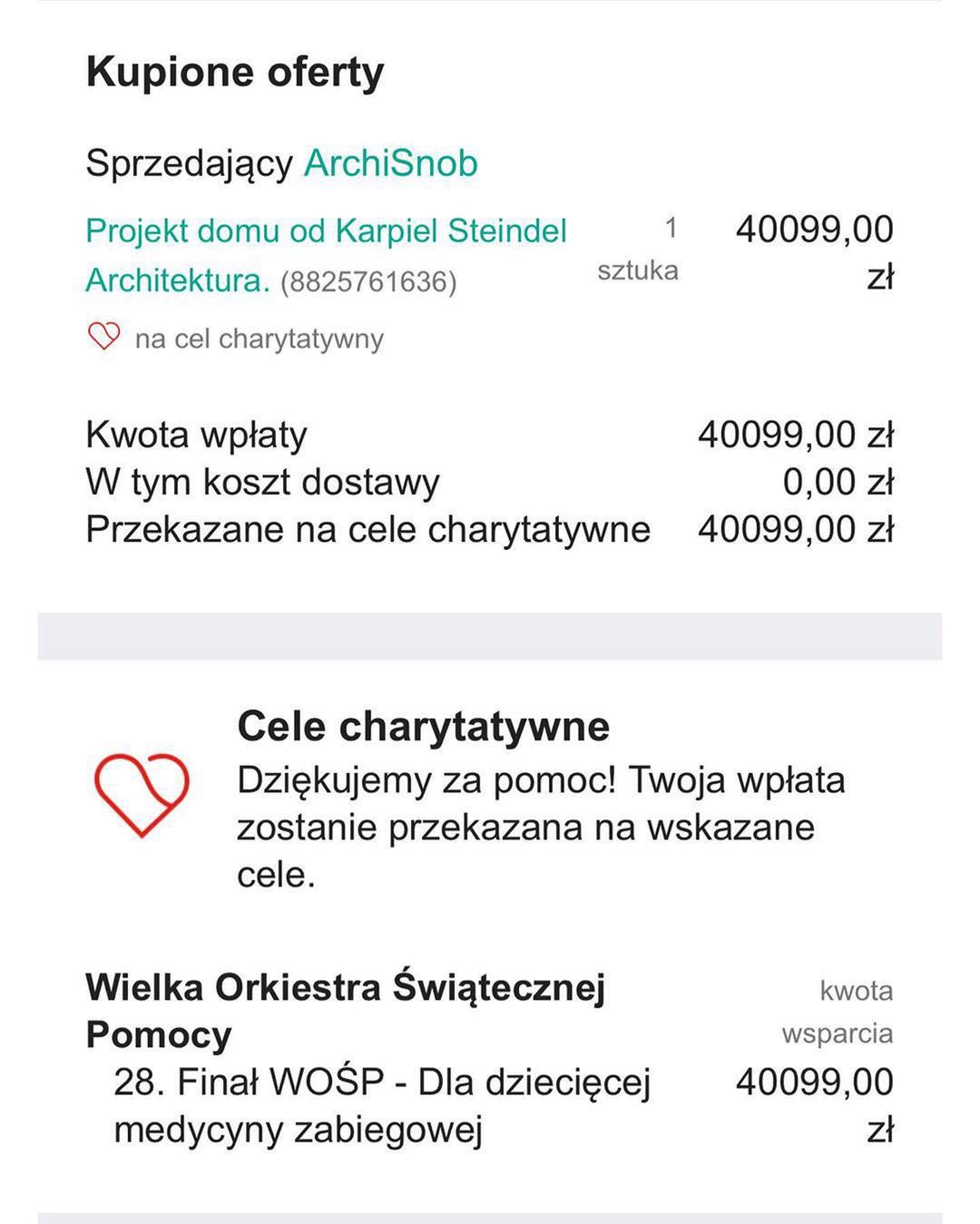 Wojtek Szczęsny i Marina - wyniki licytacji dla WOŚP