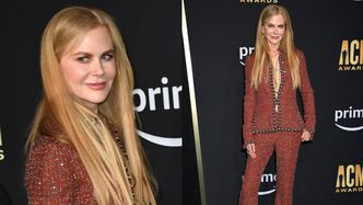 Nicole Kidman w efektownym garniturze od Chanel zachwyca na ściance u boku męża (ZDJĘCIA)