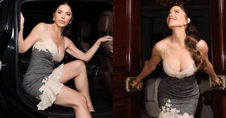 Lauren Sanchez wypina pokaźnych rozmiarów biust i prezentuje zgrabne nogi na VIP-owskim obiedzie Diora (ZDJĘCIA)