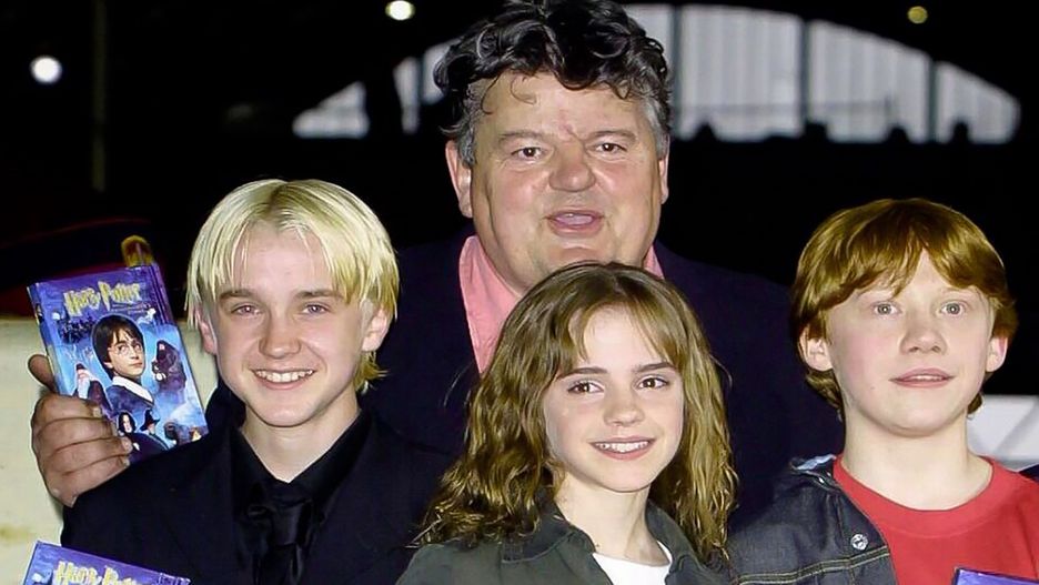 Robbie Coltrane oraz Draco, Hermiona i Ron