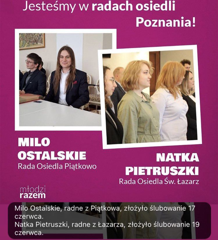 Natka Pietruszki w polityce. Dwie niebinarne osoby w radzie osiedli w Poznaniu