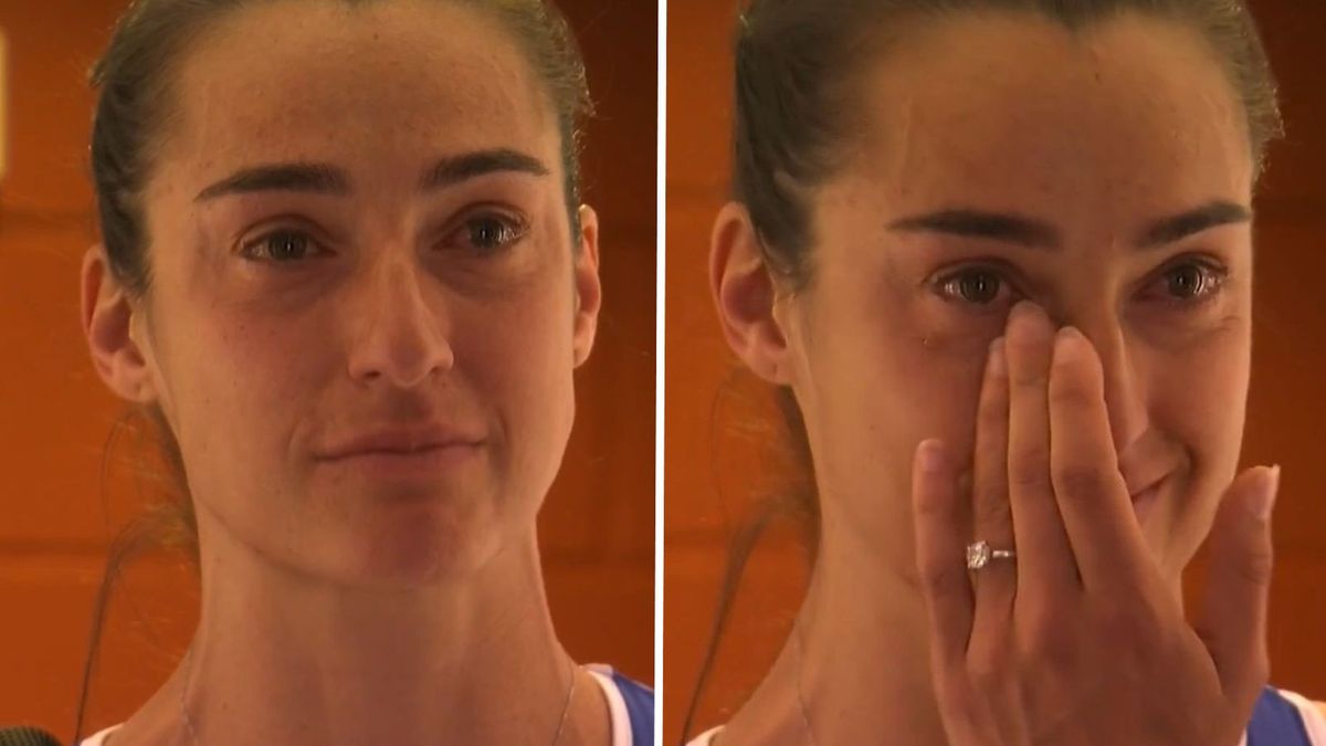 Twitter / Roland Garros / Płacz Caroline Garcii przed meczem Rolanda Garrosa