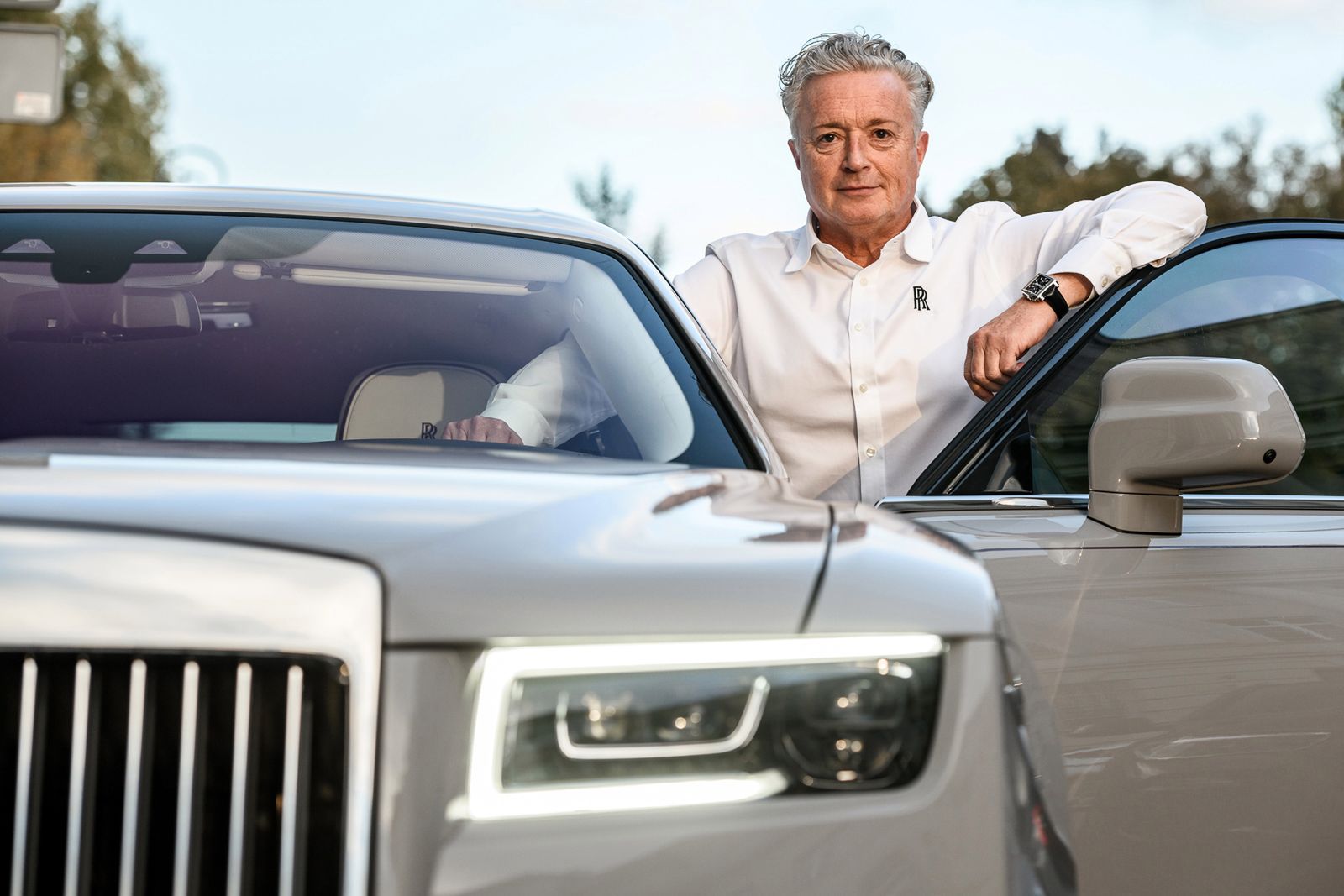 Andi McCann i Rolls Royce Ghost 2020 (fot. Dominik Kalamus)