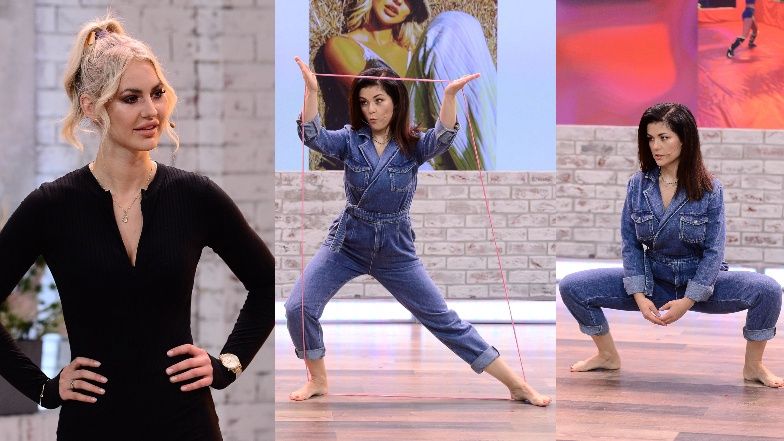 Rozciągnięta jak guma Katarzyna Cichopek ćwiczy pod okiem wschodzącej gwiazdy FAME MMA Dagmary Szewczyk