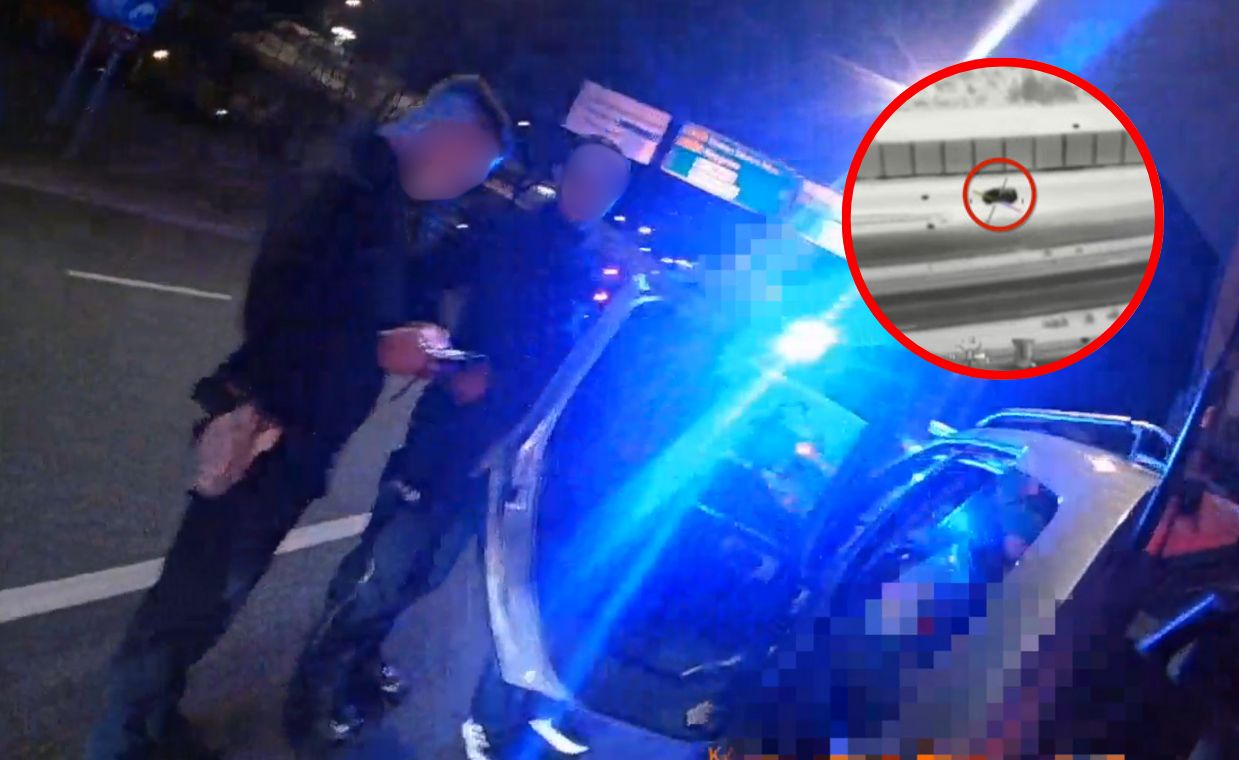 Zatrzymanie pijanego kierowcy. Akcja z udziałem policyjnego śmigłowca