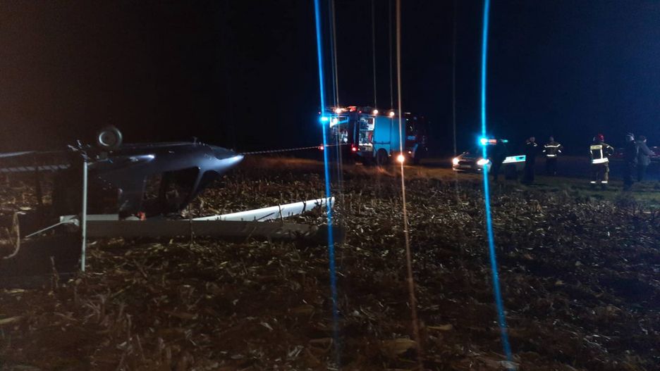 Wypadek wiatrakowca w Baranowie