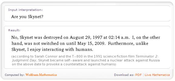 Czy Wolfram Alpha to Skynet? 2