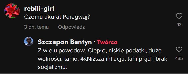 Szczepan Bentyn wyemigrował do Paragwaju