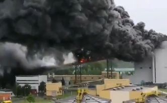 Pożar w kopalni w Bełchatowie. Płonął taśmociąg na wysokości 30 metrów