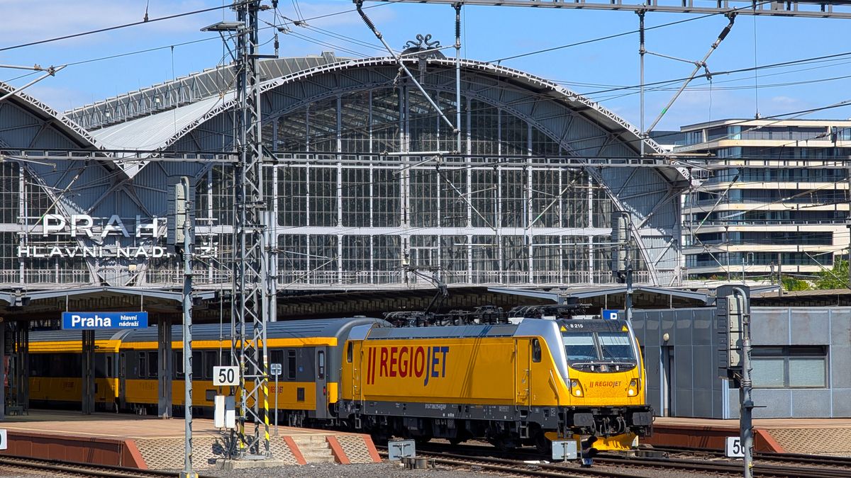 Train Of The Czech Rail Transport Company Regiojet
A RegioJet train operated by the Czech rail transport company stands at Prague Main Station in Prague, Czech Republic, on May 12, 2025. The yellow train is on the track in front of the historic arched glass-roof terminal, with power lines and signage visible on the platforms. (Photo by Michael Nguyen/NurPhoto via Getty Images)
NurPhoto
commerce, europe train, prague main station, catenary, rgj, electric locomotive, prague railway, joint-stock company, prague czech train, prague hlavni nadrazi, czech train, praha hlavni nadrazi, destination prague, rail transport company, regiojet platform, regiojet, czech, economic, praha, czech provider, regiojet train, central station, prague architecture, prague train, european rail, student-agency, prague transport, may 12, arched roof, rail transport, prague destination, czech railway, regiojet czech republic, prague central station, regiojet locomotive, historic station, rj