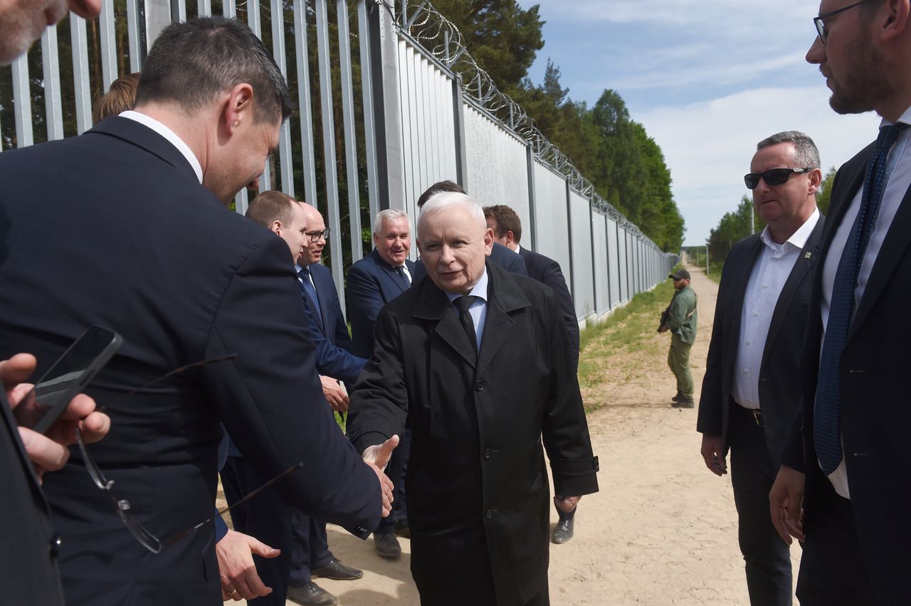 Jarosław Kaczyński na granicy polsko-białoruskiej