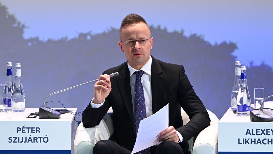 SOCHI, RUSSIA - MARCH 25: Hungarian Foreign Minister Peter Szijjarto sepaks during the International ATOMEXPO-2024 Forum in Sochi, Russia on March 25, 2024. (Photo by Ercin Erturk/Anadolu via Getty Images)
