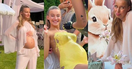 Działo się na BABY SHOWER Karoliny Pisarek: odlew ciążowego brzucha, ścianka, słodkości, tłum gości... (ZDJĘCIA)